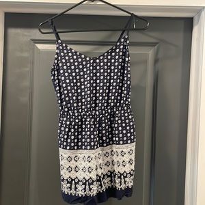 Blue pattern romper
